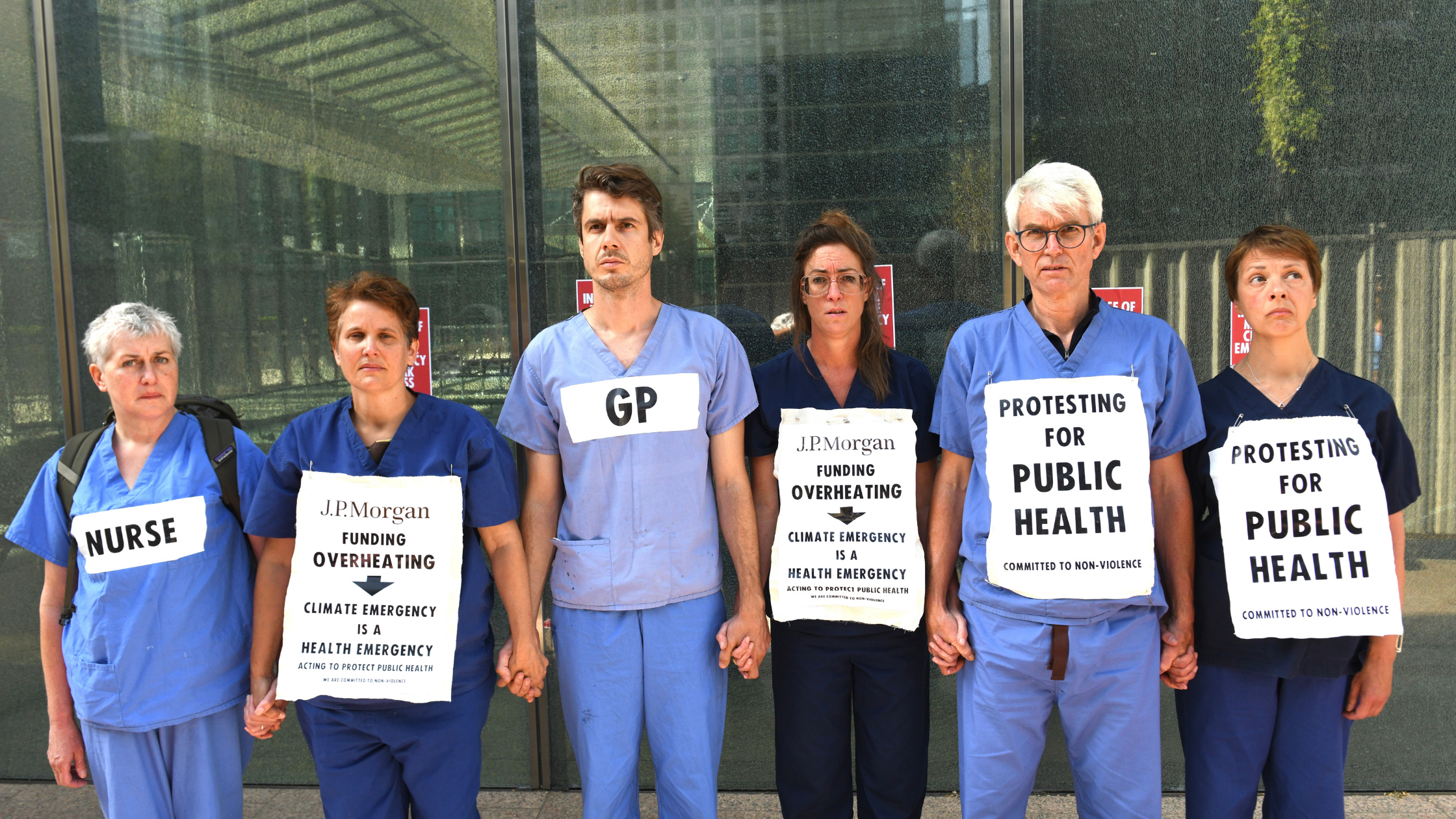 JP Morgan protestors, July 2022